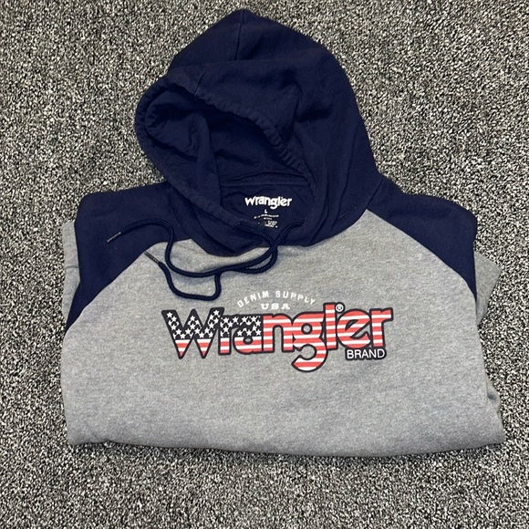 Wrangler Tops - Wrangler Women’s Pullover Sweatshirt Grey/Blue Sz Large